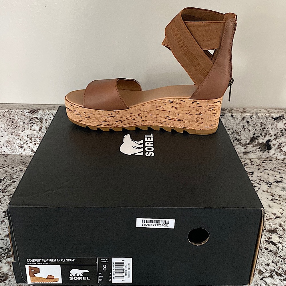 Size 8 Sorel Cameron Flatform Ankle Strap Sandals